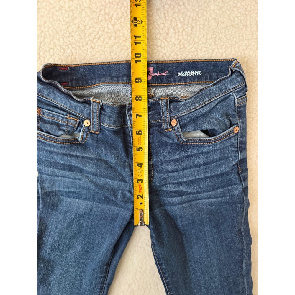 7 For All Mankind Roxanne Jeans Girls 10 Blue Slim Straight Leg Stretch Denim - Picture 8 of 11